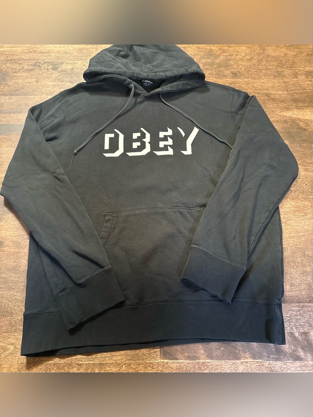 Obey Black Hoodie with White 3D Logo Print